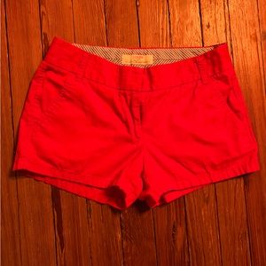 J. Crew red chino city fit shorts, size 0